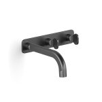 Brushed Carbon Figura Key Wall Basin Tap Set 150 in Brushed Carbon
