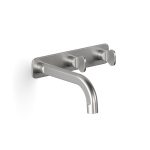 Brushed Chrome Figura Key Wall Bath Tap Set 150 in Brushed Chrome