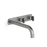 Brushed Graphite Figura Key Wall Basin Tap Set 200 in Brushed Graphite