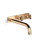 Polished Terminus Copper Figura Key Wall Basin Tap Set 200 in Polished Terminus Copper