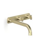 Brushed Admiralty Brass Figura Key Wall Basin Tap Set 200 in Brushed Admiralty Brass