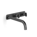 Brushed Carbon Figura Key Wall Basin Tap Set 200 in Brushed Carbon