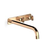 Polished Terminus Copper Figura Key Wall Basin Tap Set 250 in Polished Terminus Copper