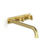 Brushed Liberty Gold Figura Key Wall Basin Tap Set 250 in Brushed Liberty Gold