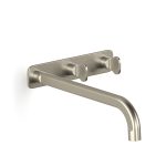 Brushed New Nickel Figura Key Wall Basin Tap Set 250 in Brushed New Nickel