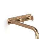 Brushed Terminus Copper Figura Key Wall Basin Tap Set 250 in Brushed Terminus Copper