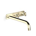 Polished Admiralty Brass Figura Key Wall Basin Tap Set 250 in Polished Admiralty Brass