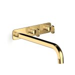 Polished Liberty Gold Figura Key Wall Basin Tap Set 250 in Polished Liberty Gold
