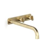 Raw Brushed Brass Figura Key Wall Basin Tap Set 250 in Raw Brushed Brass