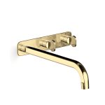 Raw Polished Brass Figura Key Wall Basin Tap Set 250 in Raw Polished Brass