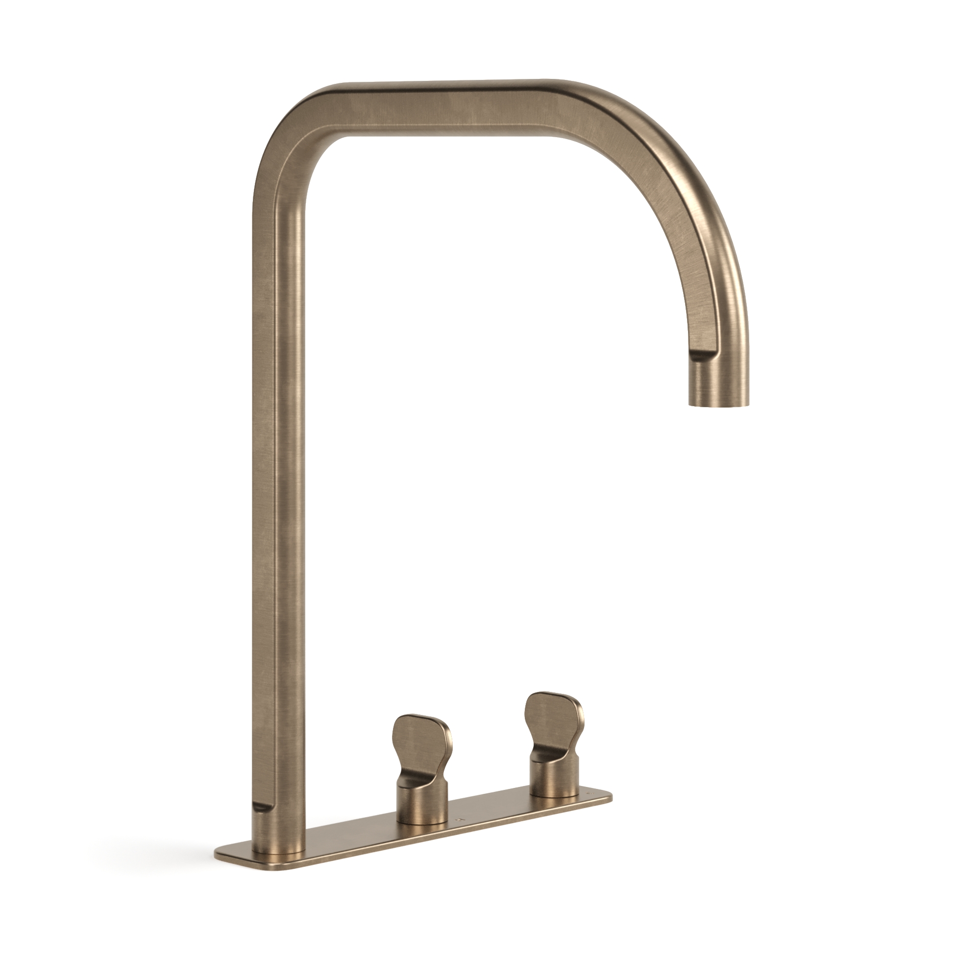 Discovery Bronze Figura Key Deck Mount Sink Tap Set in Discovery Bronze