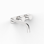 Chrome Figura Disc Wall Bath Tap Set 150 in Chrome