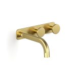 Brushed Liberty Gold Figura Disc Wall Bath Tap Set 150 in Brushed Liberty Gold