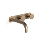 Discovery Bronze Figura Disc Wall Bath Tap Set 150 in Discovery Bronze