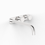 Chrome Figura Disc Wall Basin Tap Set 200 in Chrome