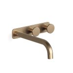 Discovery Bronze Figura Disc Wall Basin Tap Set 200 in Discovery Bronze