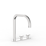 Chrome Figura Disc Deck Mount Basin Tap Set in Chrome