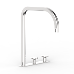 Chrome Figura Disc Deck Mount Tall Basin Tap Set in Chrome