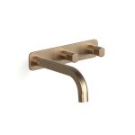 Discovery Bronze Figura Form Wall Basin Tap Set 150 in Discovery Bronze