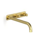 Brushed Liberty Gold Figura Form Wall Basin Tap Set 250 in Brushed Liberty Gold