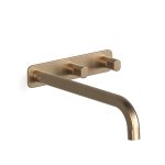 Discovery Bronze Figura Form Wall Basin Tap Set 250 in Discovery Bronze