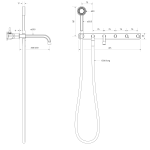 Figura Form Wall Bath & Shower Tap System 200 dimensions image